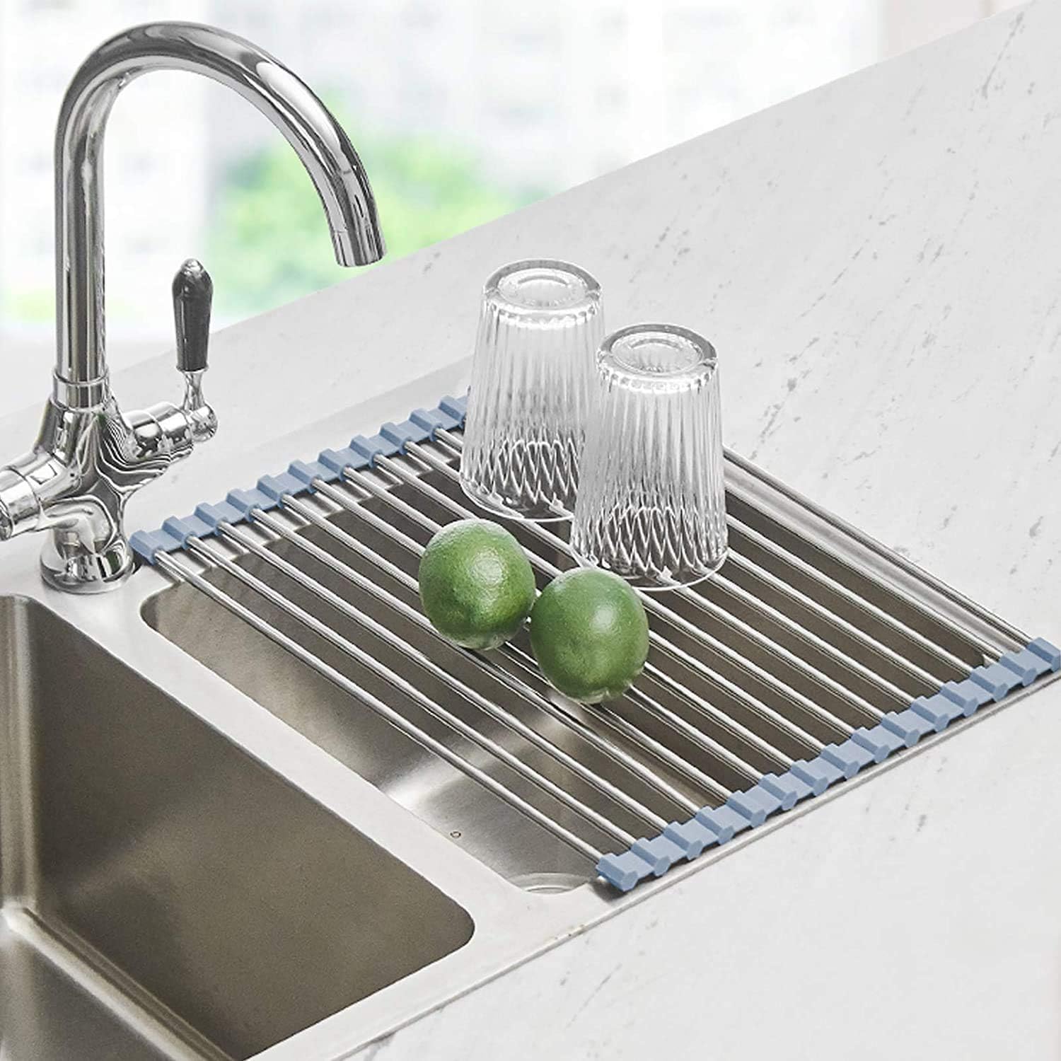 Roll-Up Stainless Steel Dish Drying Rack