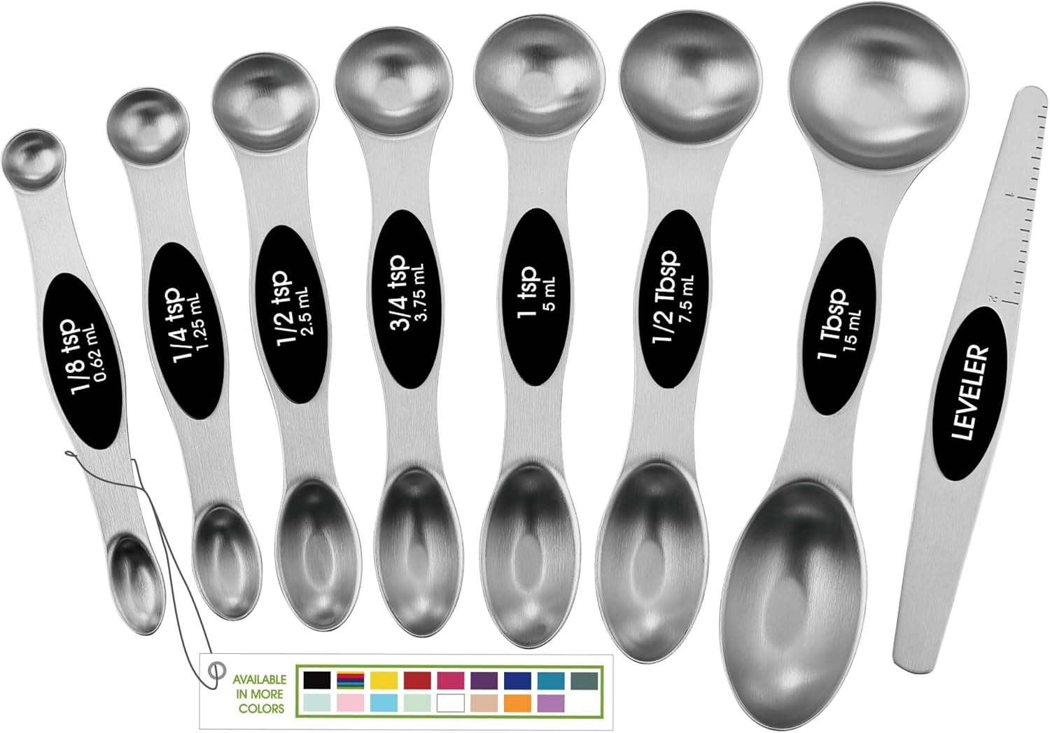 Magnetic Stainless Steel Measuring Spoons Set (8-Piece)