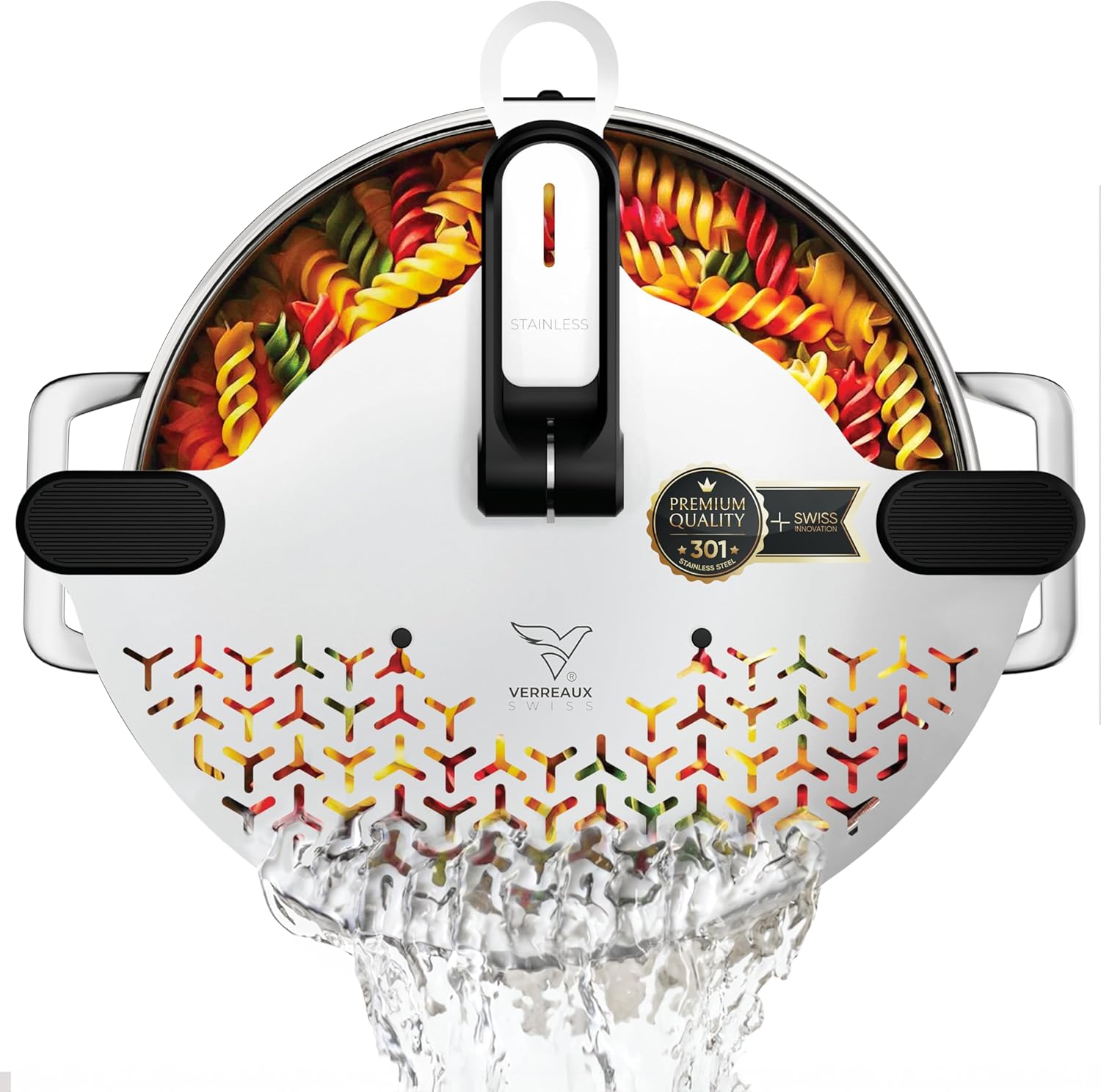 Clip-On Stainless Steel Colander for Pots & Pans
