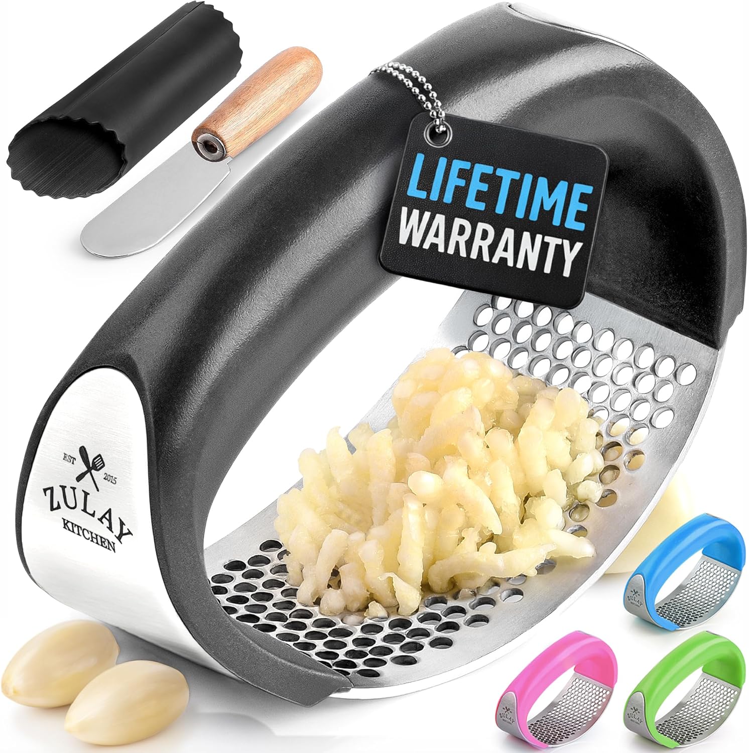 Stainless Steel Garlic Press Rocker Set